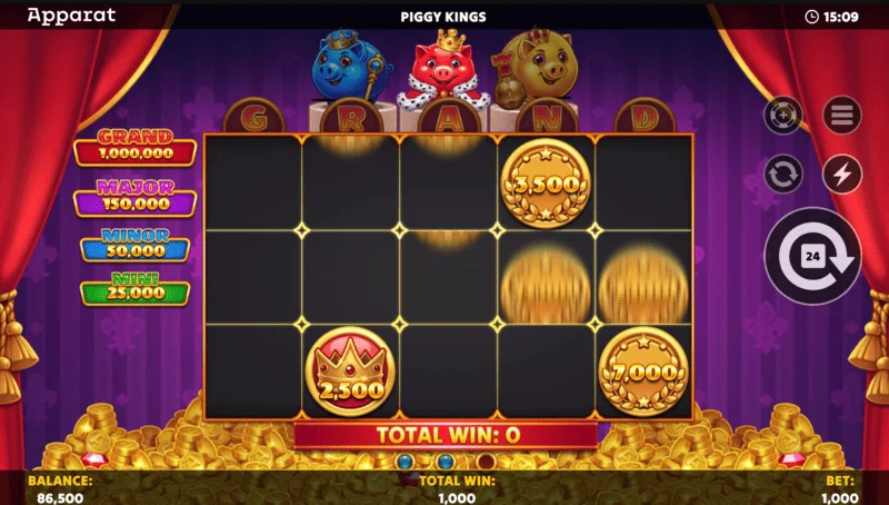 Piggy Kings – obrazovka Buy Feature a výber nákupu